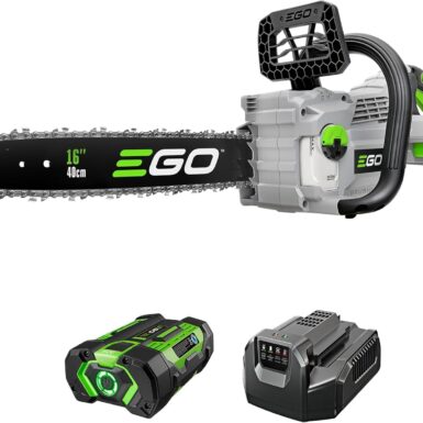 EGO POWER+ Chain Saw, 16” Battery Powered Chainsaw, Electric Cordless, Includes 56V 2.5Ah Battery and Charger – CS1611